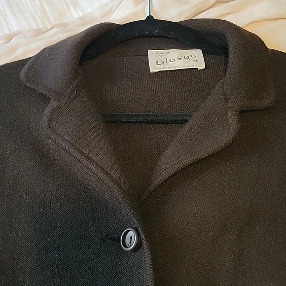 Vintage 1950s Brown Wool Mohair Sweater Blazer Cardigan - M Scotland - Picture 4 of 4